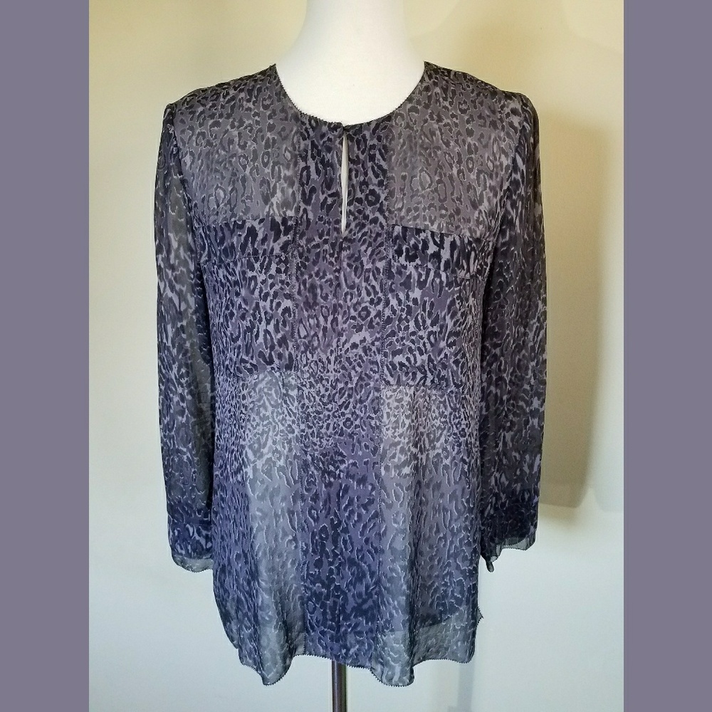 Sheer Animal Print Blouse